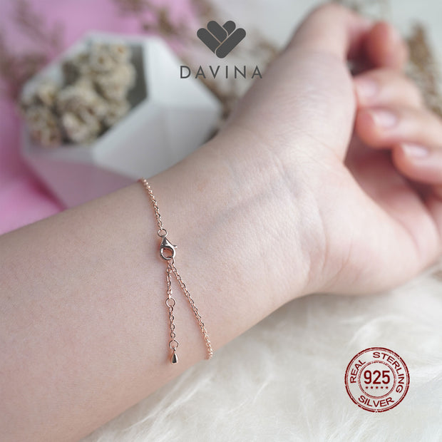 DAVINA Ladies Lovela Black Bracelet Rose Gold Color Sterling Silver 925