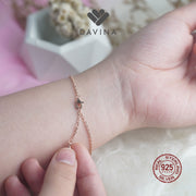 DAVINA Ladies Lovela White Bracelet Rose Gold Color Sterling Silver 925