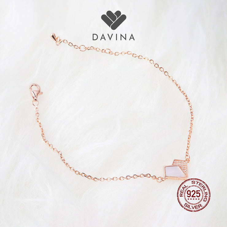 DAVINA Ladies Lovela White Bracelet Rose Gold Color Sterling Silver 925