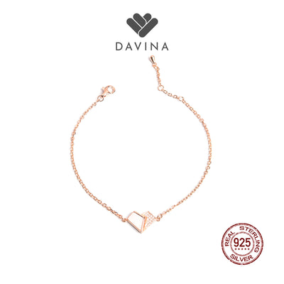 DAVINA Ladies Lovela White Bracelet Rose Gold Color Sterling Silver 925