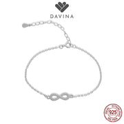DAVINA Ladies Infinity Bracelet Sterling Silver 925