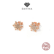 DAVINA Ladies Niella Earrings Rose Gold Color Sterling Silver 925