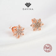 DAVINA Ladies Niella Earrings Rose Gold Color Sterling Silver 925