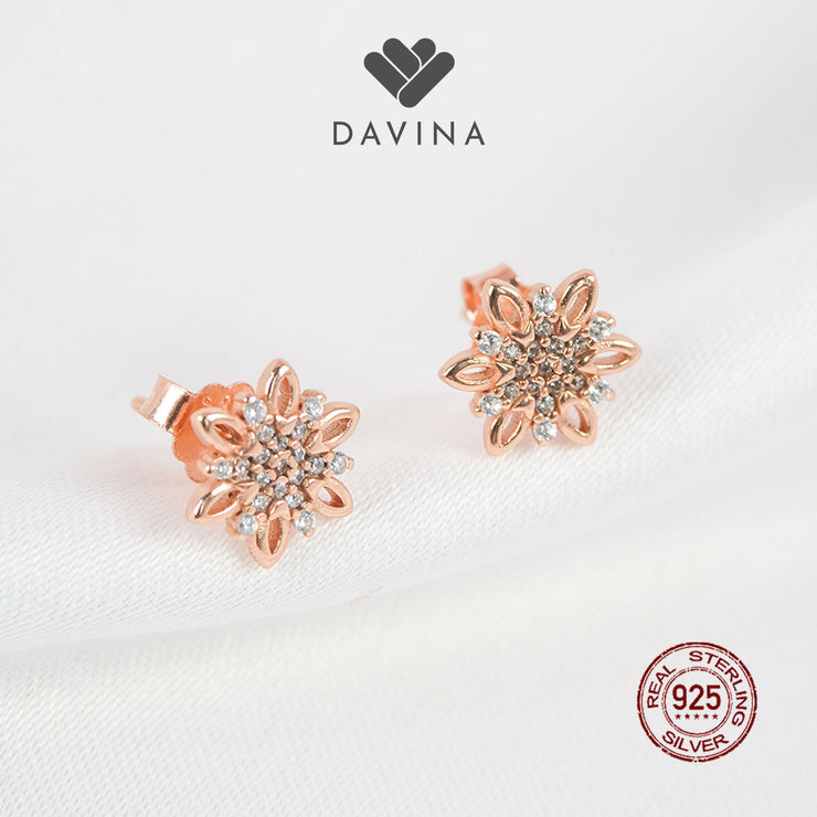 DAVINA Ladies Niella Earrings Rose Gold Plated Sterling Silver 925