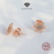 DAVINA Ladies Niella Earrings Rose Gold Color Sterling Silver 925