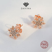 DAVINA Ladies Niella Earrings Rose Gold Plated Sterling Silver 925