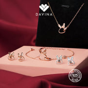 DAVINA Ladies Rarita Earrings Rose Gold Color Sterling Silver 925