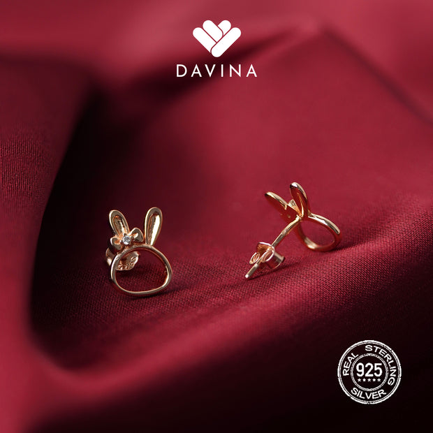 DAVINA Ladies Rarita Earrings Rose Gold Color Sterling Silver 925