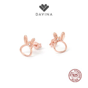 DAVINA Ladies Rarita Earrings Rose Gold Color Sterling Silver 925