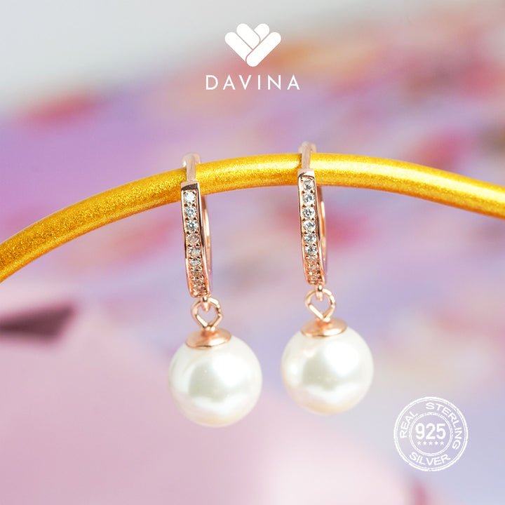 DAVINA Ladies Ocena Earrings Rose Gold Plated Sterling Silver 925