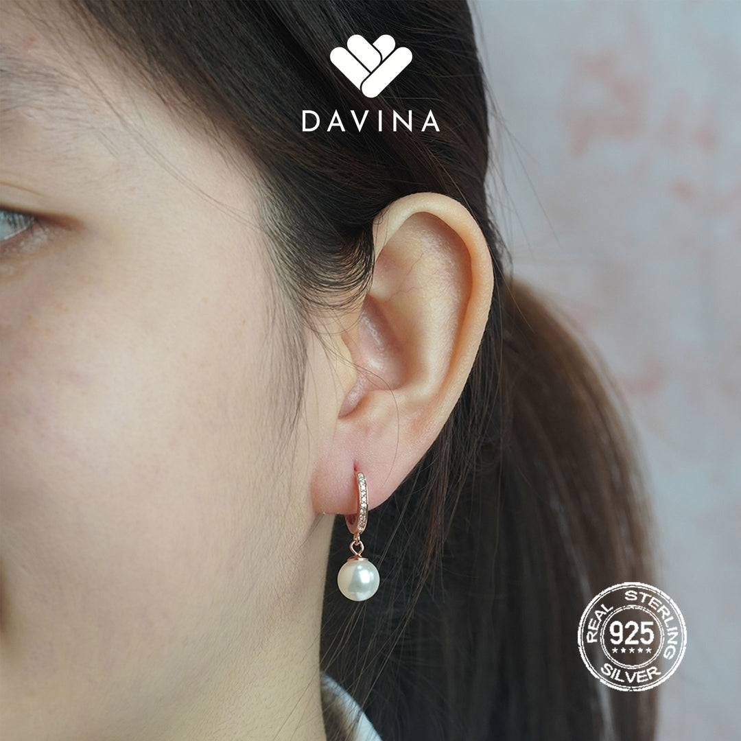 DAVINA Ladies Ocena Earrings Rose Gold Plated Sterling Silver 925