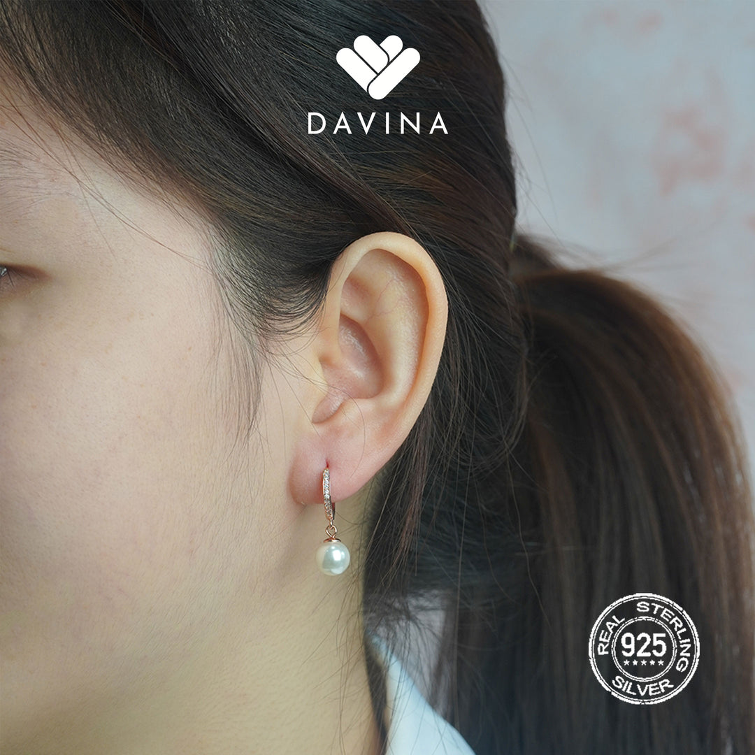 DAVINA Ladies Ocena Earrings Rose Gold Plated Sterling Silver 925