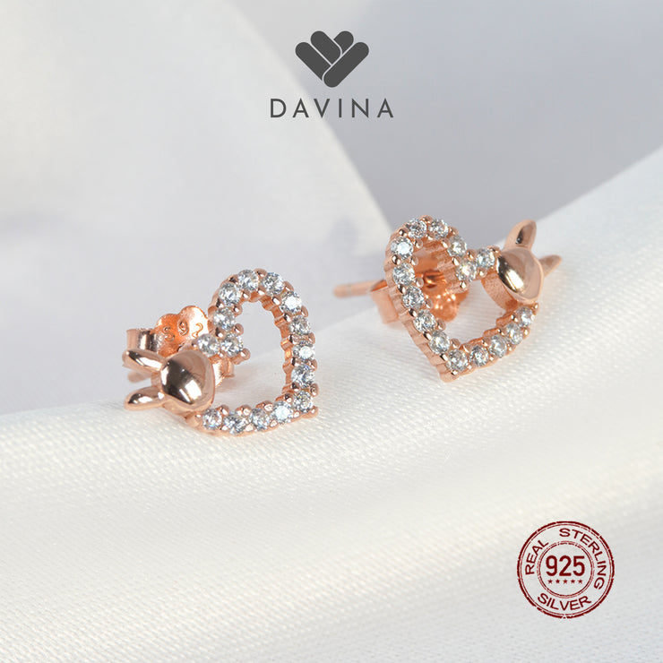 DAVINA Ladies Anite Earrings Rose Gold Color Sterling Silver 925