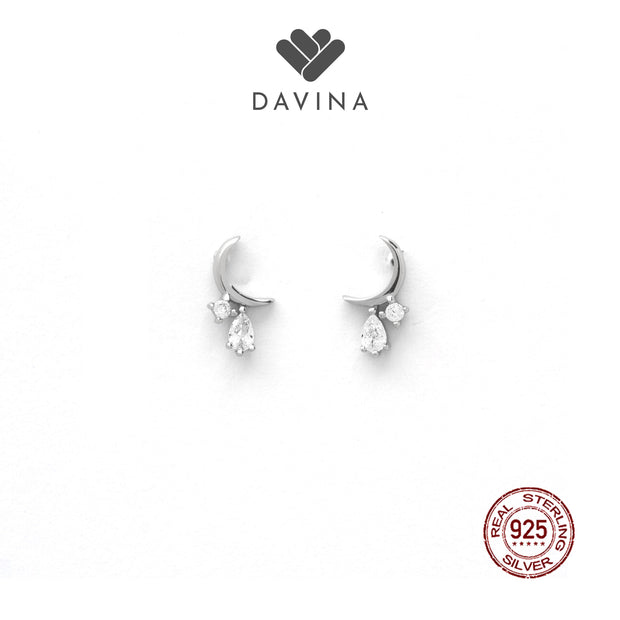 DAVINA Ladies Moonie Earrings Sterling Silver 925