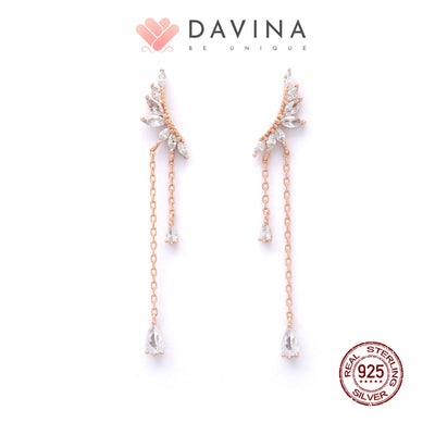 DAVINA Ladies Aviva Earrings Rose Gold Plated Sterling Silver 925