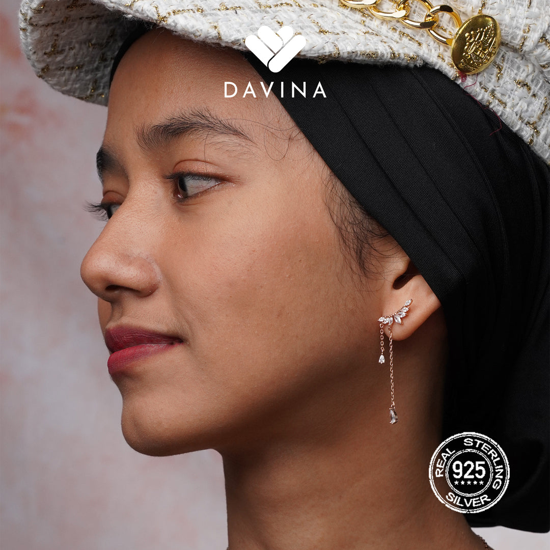 DAVINA Ladies Aviva Earrings Rose Gold Plated Sterling Silver 925