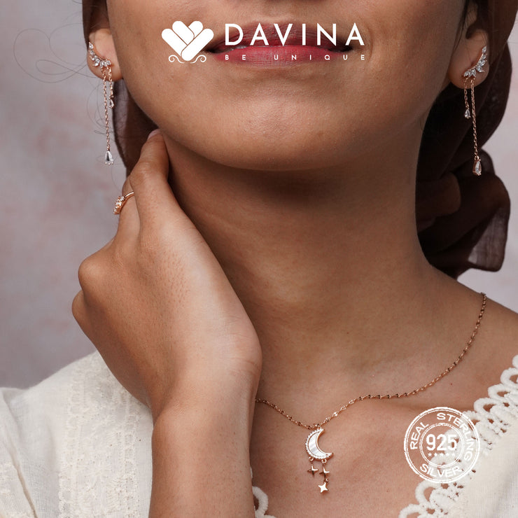 DAVINA Ladies Aviva Earrings Rose Gold Plated Sterling Silver 925