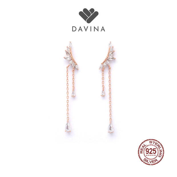 DAVINA Ladies Aviva Earrings Rose Gold Plated Sterling Silver 925