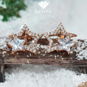 DAVINA Ladies Sparkle Earrings Rose Gold Color Sterling Silver 925