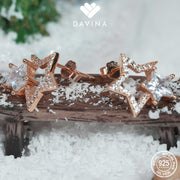 DAVINA Ladies Sparkle Earrings Rose Gold Color Sterling Silver 925