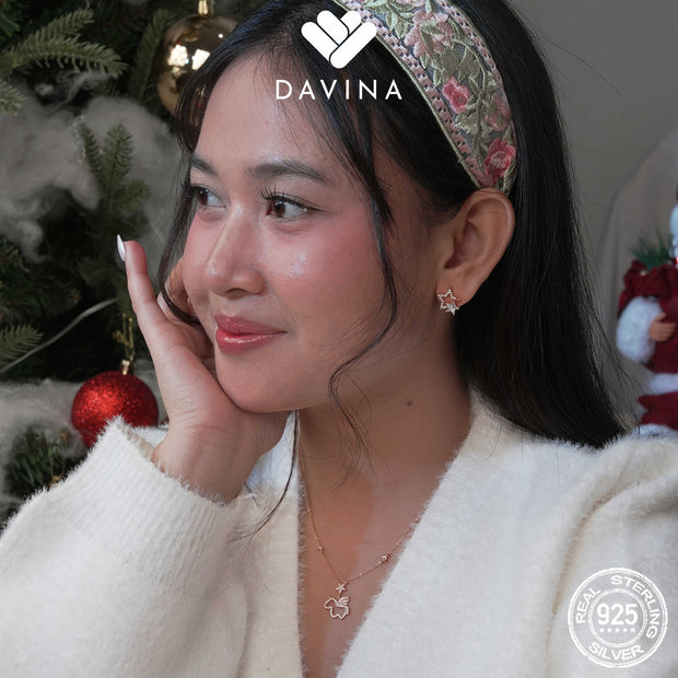 DAVINA Ladies Sparkle Earrings Rose Gold Color Sterling Silver 925