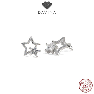 DAVINA Ladies Sparkle Earrings Sterling Silver 925