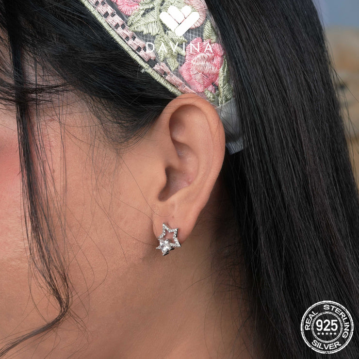 DAVINA Ladies Sparkle Earrings Sterling Silver 925