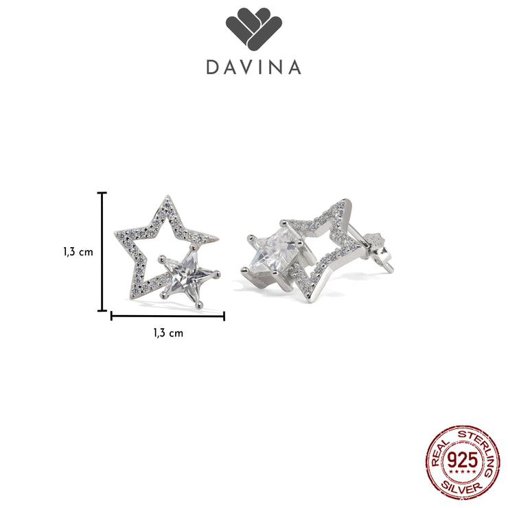 DAVINA Ladies Sparkle Earrings Sterling Silver 925