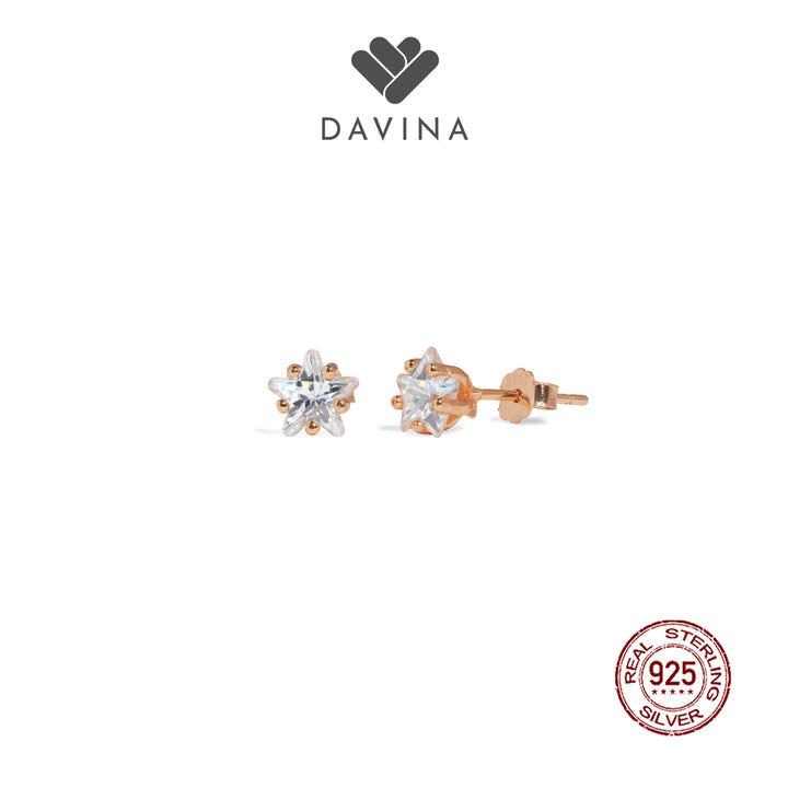 DAVINA Ladies Seila Earrings Rose Gold Color Sterling Silver 925
