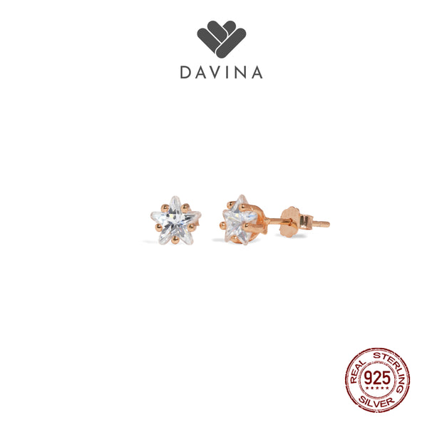 DAVINA Ladies Seila Earrings Rose Gold Color Sterling Silver 925