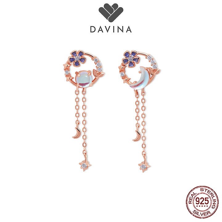 DAVINA Ladies Kairin Earrings Rose Gold Color Sterling Silver 925