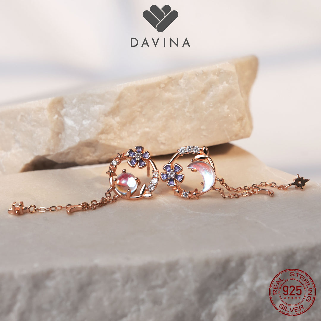 DAVINA Ladies Kairin Earrings Rose Gold Color Sterling Silver 925