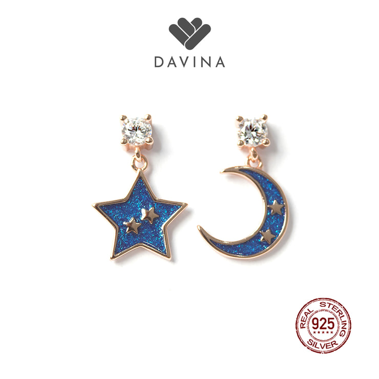 DAVINA Ladies Charemon Earrings Rose Gold Color Sterling Silver 925