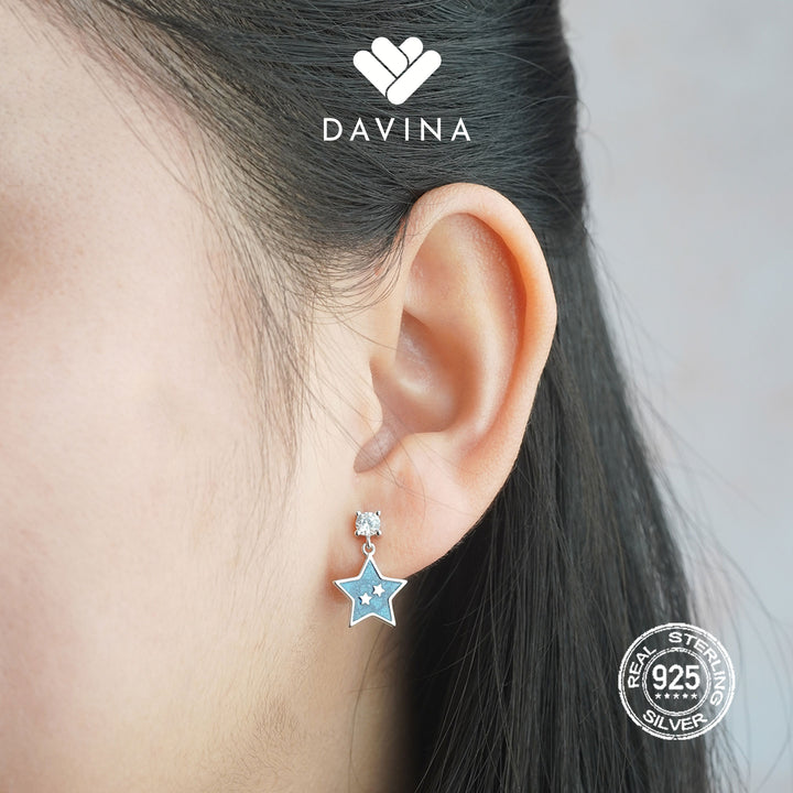 DAVINA Ladies Charemon Earrings Sterling Silver 925