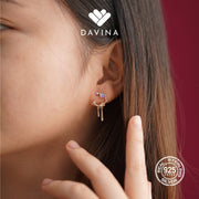 DAVINA Ladies Coco Earrings Rose Gold Plated Sterling Silver 925