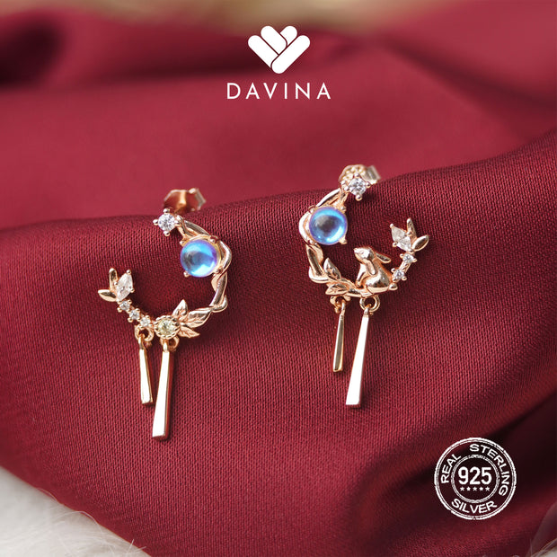 DAVINA Ladies Coco Earrings Rose Gold Plated Sterling Silver 925