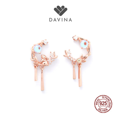 DAVINA Ladies Coco Earrings Rose Gold Plated Sterling Silver 925