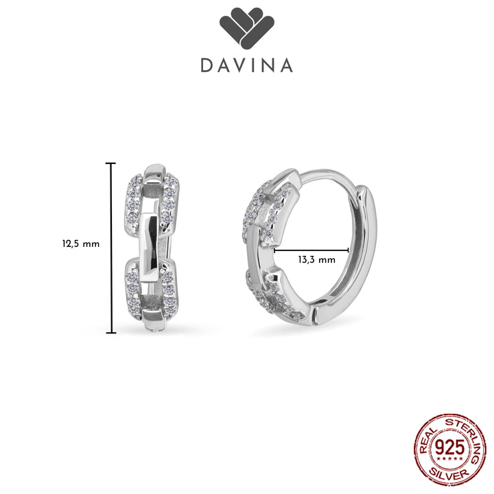 DAVINA Ladies Kholine Earrings Sterling Silver 925