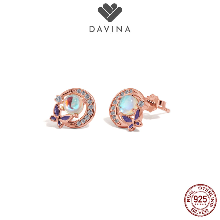DAVINA Ladies Moonlight Earrings Rose Gold Plated Sterling Silver 925