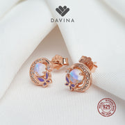 DAVINA Ladies Moonlight Earrings Rose Gold Plated Sterling Silver 925