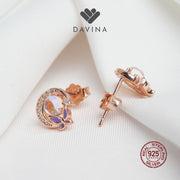 DAVINA Ladies Moonlight Earrings Rose Gold Plated Sterling Silver 925