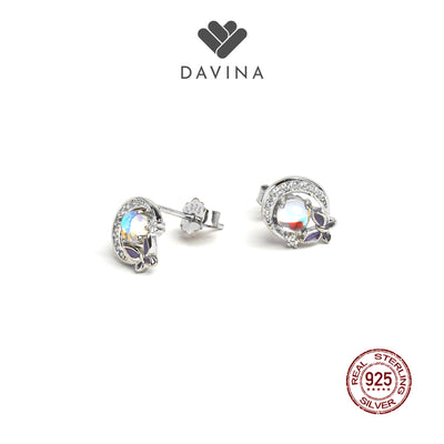 DAVINA Ladies Moonlight Earrings Sterling Silver 925