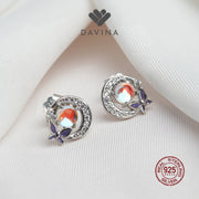 DAVINA Ladies Moonlight Earrings Sterling Silver 925