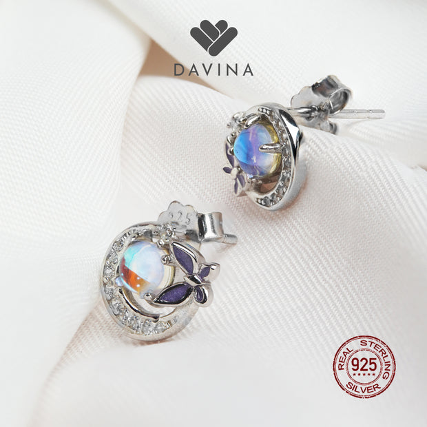 DAVINA Ladies Moonlight Earrings Sterling Silver 925