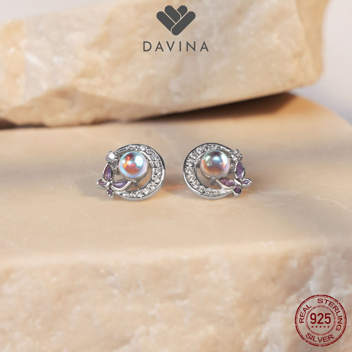 DAVINA Ladies Moonlight Earrings Sterling Silver 925