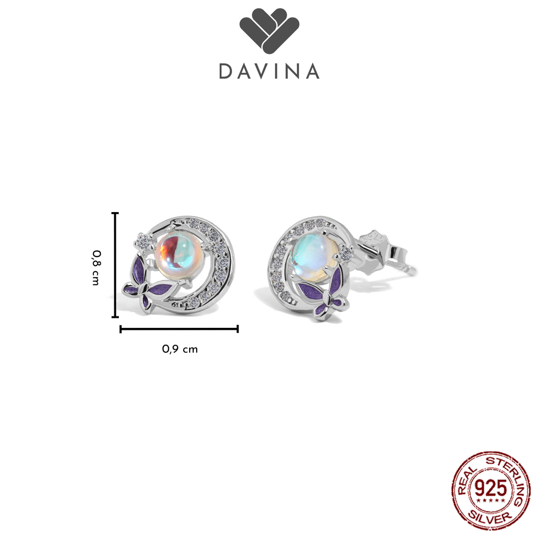DAVINA Ladies Moonlight Earrings Sterling Silver 925