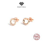 DAVINA Ladies Ezra Earrings Rose Gold Plated Sterling Silver 925