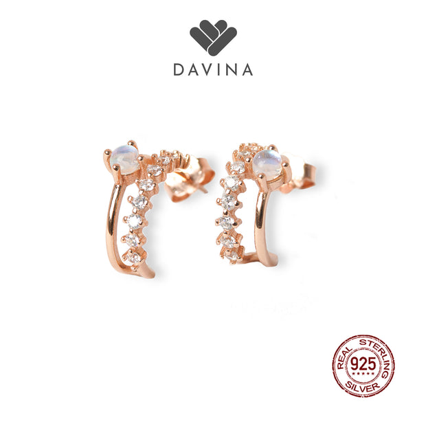 DAVINA Ladies Derine Earrings Rose Gold Plated Sterling Silver 925