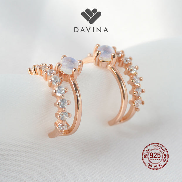 DAVINA Ladies Derine Earrings Rose Gold Plated Sterling Silver 925