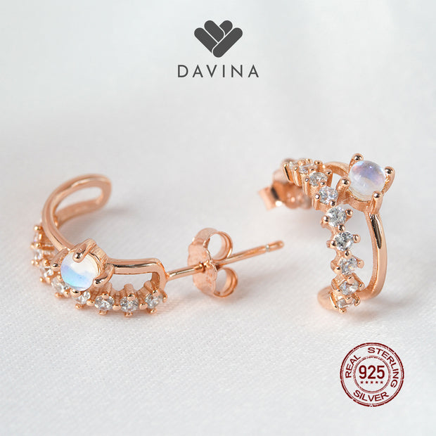 DAVINA Ladies Derine Earrings Rose Gold Plated Sterling Silver 925